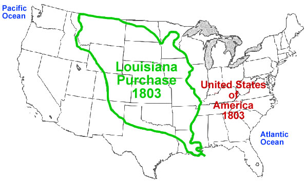 United States Map Louisiana Purchase